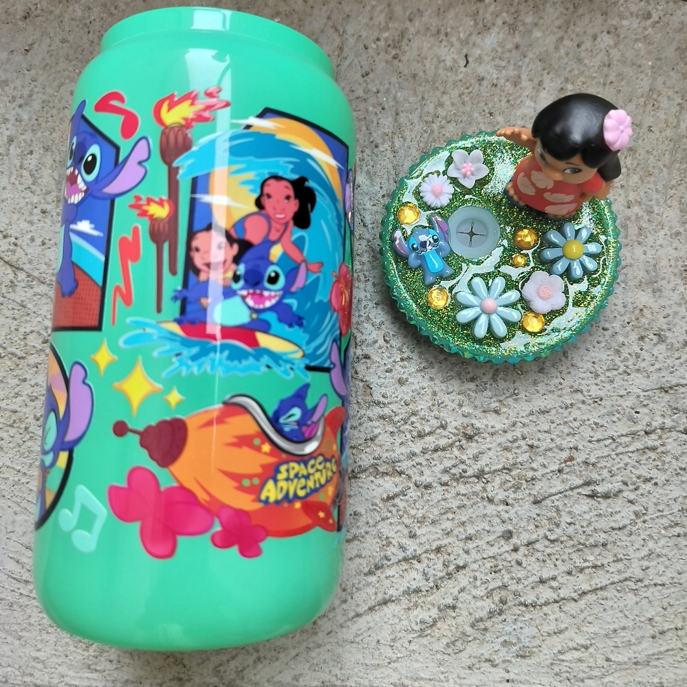 Disney Lilo & Stitch Green Glass Tumbler - Picture 1 of 2